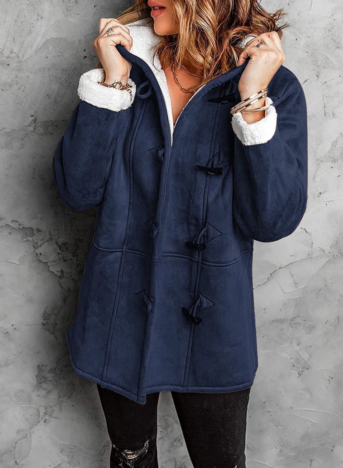 Melanie - warme & knusse fleece damesjas met capuchon