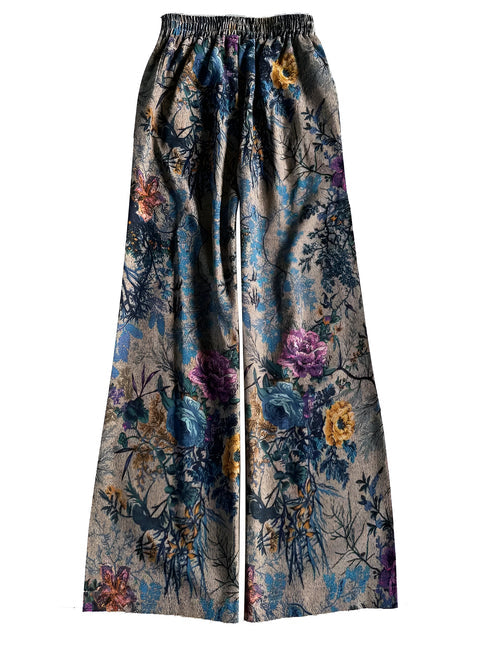 Jessica | moeiteloze broek met wijde pijpen en bloemen