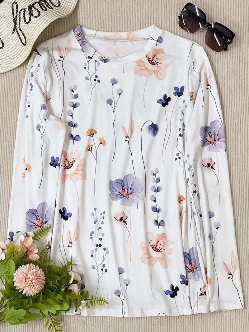 Hester - t-shirt met lange mouwen en bloemenprint