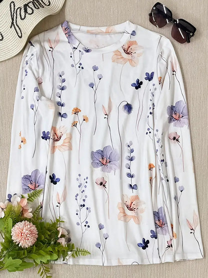 Hester - t-shirt met lange mouwen en bloemenprint