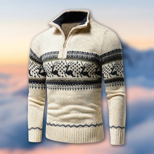 Dolf - casual herenvest met halve ritssluiting