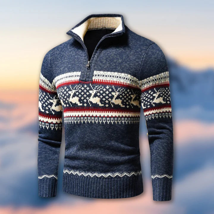 Dolf - casual herenvest met halve ritssluiting