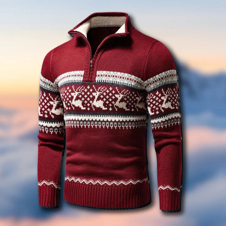 Dolf - casual herenvest met halve ritssluiting