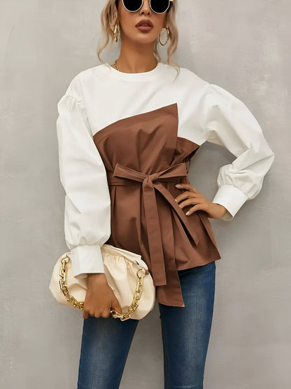 Ormanda | elegant tweedy imitatieoverhemd met kleurblokken voor dames