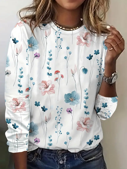 Hester - t-shirt met lange mouwen en bloemenprint