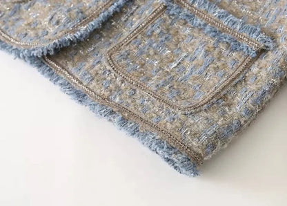 Tweed jasjes met franjes, knopen en praktische zakken voor dames