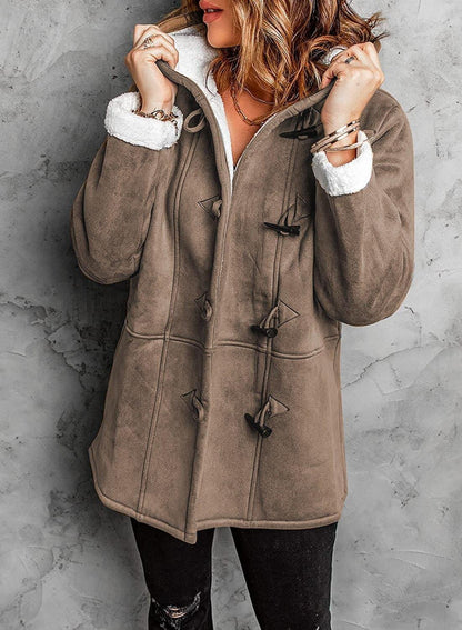 Melanie - warme & knusse fleece damesjas met capuchon