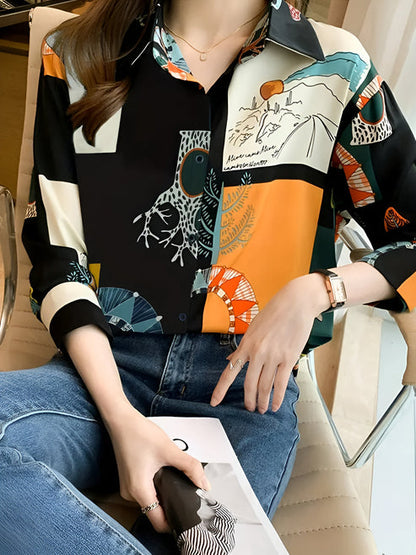 Jaslyn | vintage-geïnspireerde blouse met print