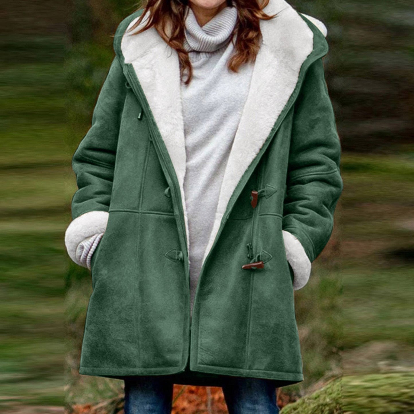 Melanie - warme & knusse fleece damesjas met capuchon