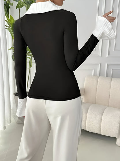 Niki | stijlvol t-shirt met contrasterende kraag