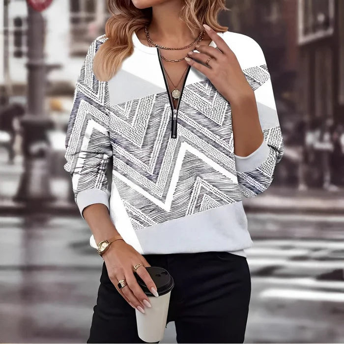 Agnieszka - shirt met lange mouwen en panagiotis-ritssluiting