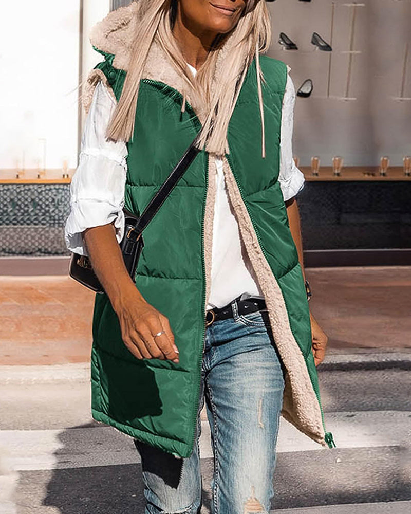 Omkeerbaar thermisch vest met capuchon