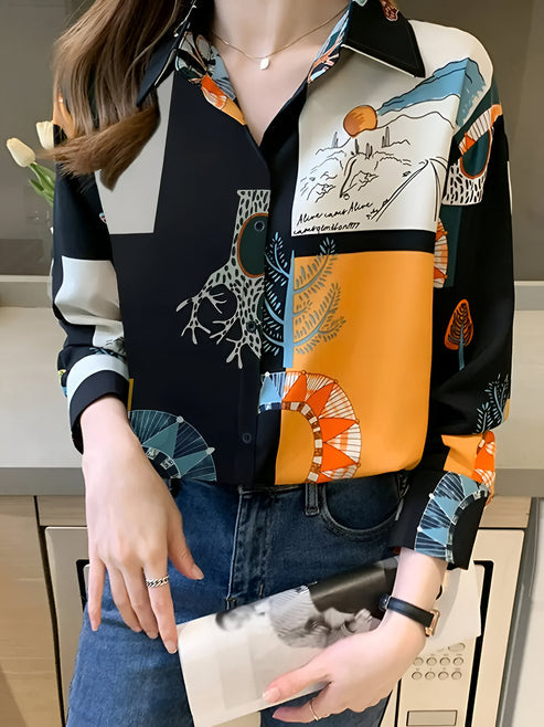 Jaslyn | vintage-geïnspireerde blouse met print