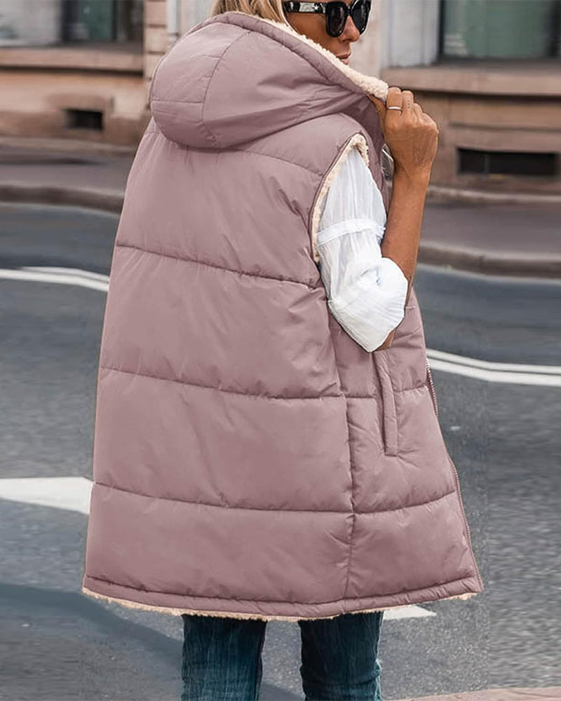 Omkeerbaar thermisch vest met capuchon
