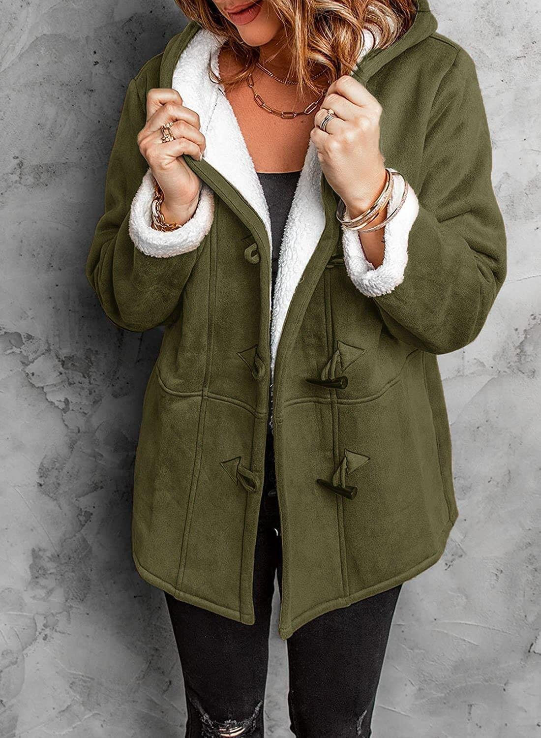 Melanie - warme & knusse fleece damesjas met capuchon