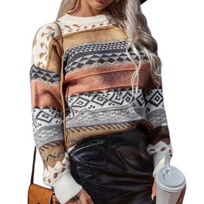 Vintage stijl gestreepte damestrui