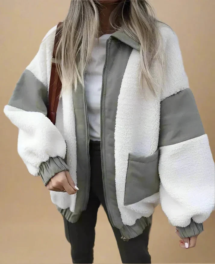 Warme fleecejassen met knopen en ritssluiting voor dames
