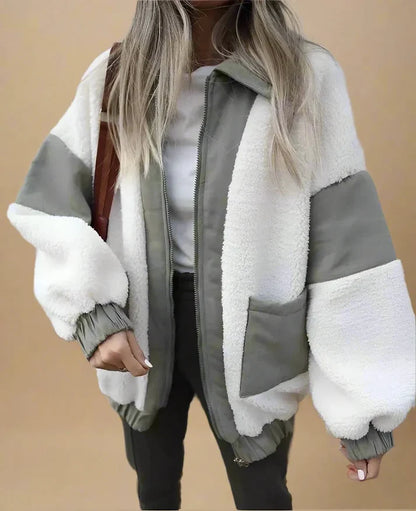 Warme fleecejassen met knopen en ritssluiting voor dames