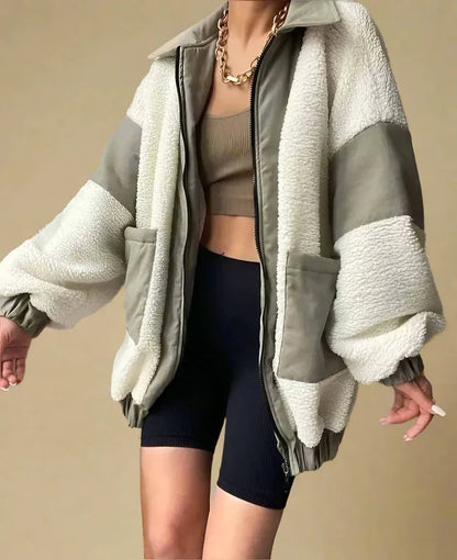 Warme fleecejassen met knopen en ritssluiting voor dames