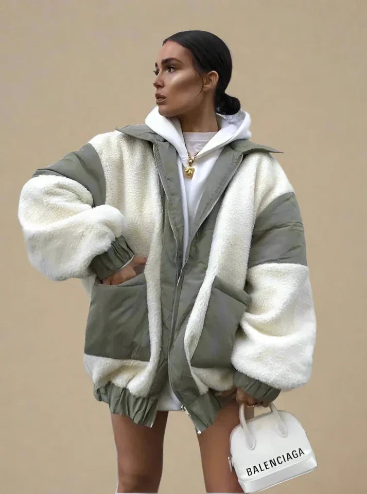 Warme fleecejassen met knopen en ritssluiting voor dames