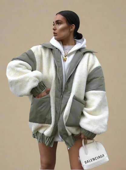 Warme fleecejassen met knopen en ritssluiting voor dames