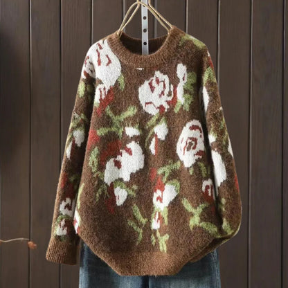 Kaia - gebreide trui met bloemenpatroon voor dames