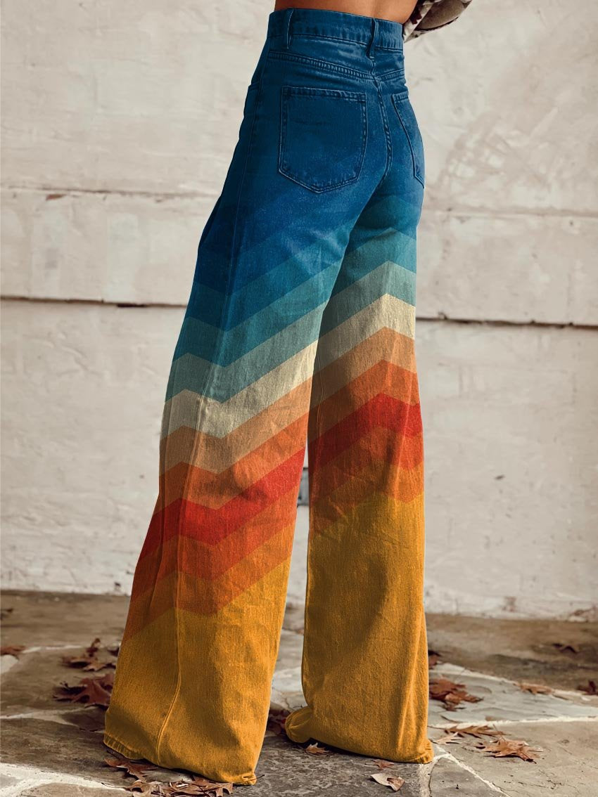 Wijde - broek met patroon