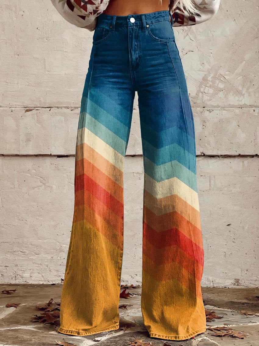Wijde - broek met patroon