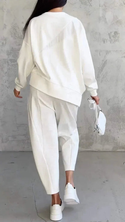 Babs | Tweedelige set met ronde hals en lange mouwen