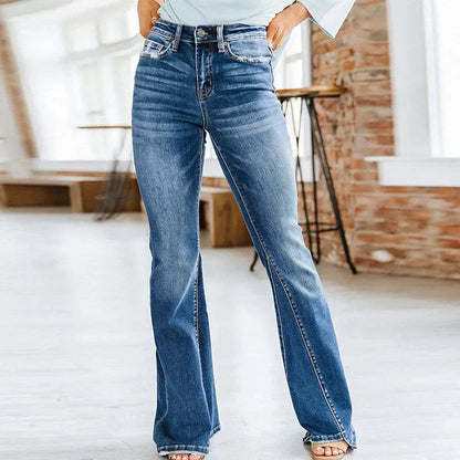 Trendy jeans met hoge taille voor modebewuste vrouwen in de winter