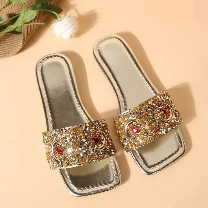 Met strass verfraaide sandalen voor dames