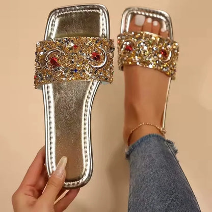 Met strass verfraaide sandalen voor dames
