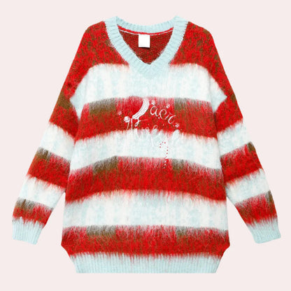 Niana - gestreepte comfortabele kersttrui voor dames