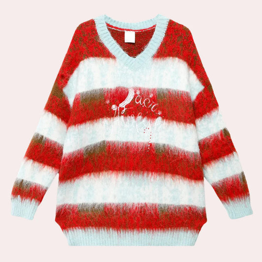 Niana - gestreepte comfortabele kersttrui voor dames