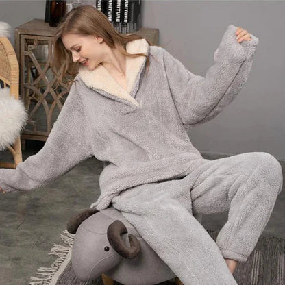 Colleen - pluizige fleece pyjamaset voor de nacht