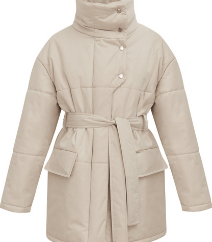 Vintage puffer kantoorjasje met riem - zuzanna