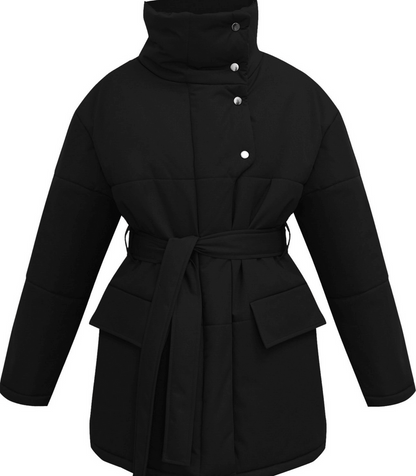 Vintage puffer kantoorjasje met riem - zuzanna