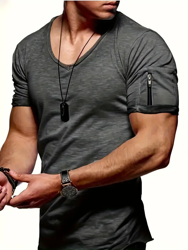Zephyr casual T-shirt met v-hals voor heren