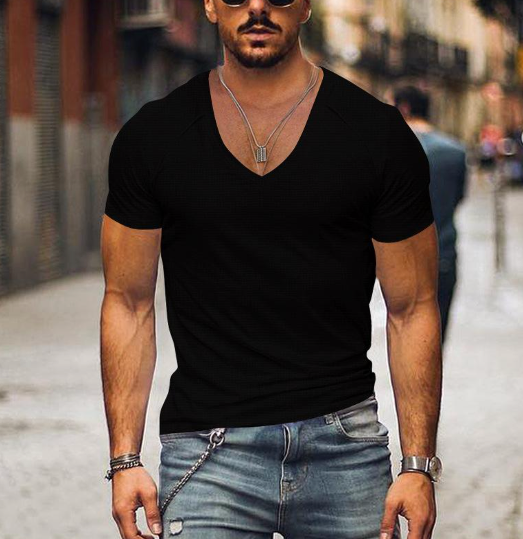 Gratianus - tijdloos soft-fit t-shirt met v-hals voor heren