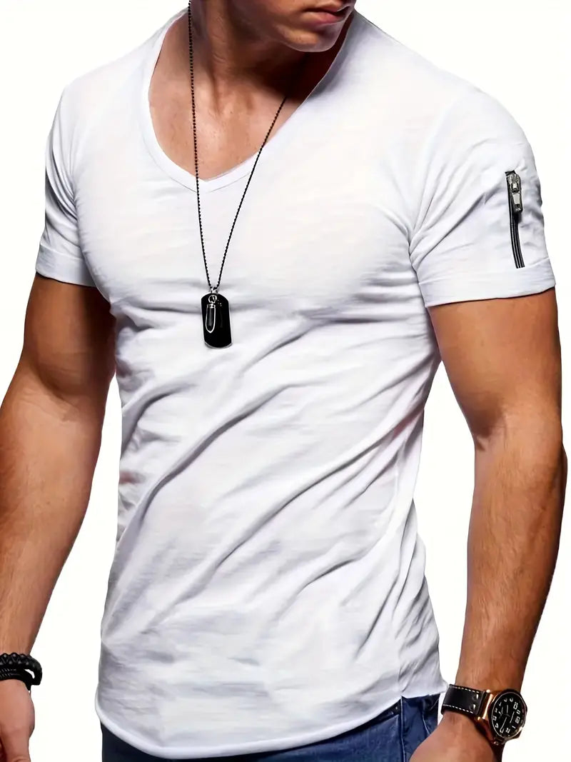 Zephyr casual T-shirt met v-hals voor heren
