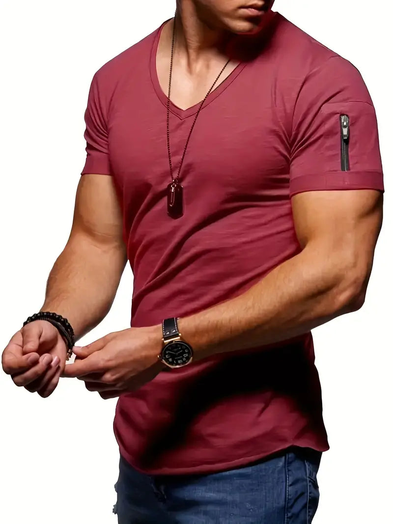 Zephyr casual T-shirt met v-hals voor heren
